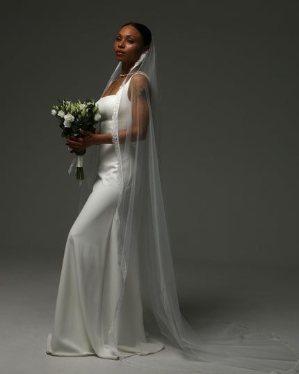 Lace Edge Cathedral Veil – Soft Tulle Bridal