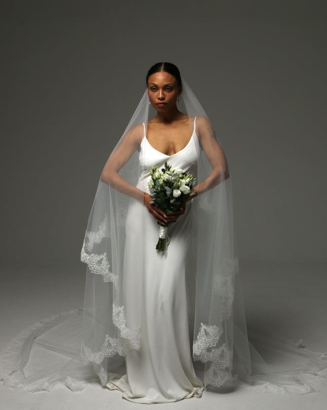 Two Tier Lace Edge Cathedral Romantic Veil