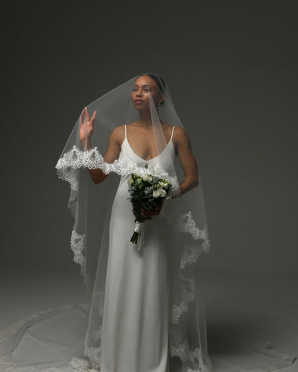 Two Tier Lace Edge Cathedral Romantic Veil