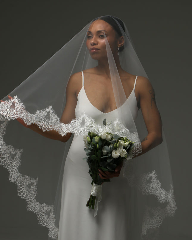 Two Tier Lace Edge Cathedral Romantic Veil