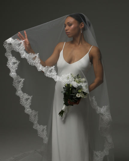 Two Tier Lace Edge Cathedral Romantic Veil