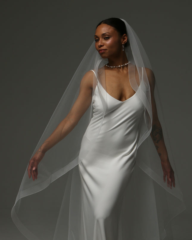 Cathedral Horsehair Edge Veil – One Tier Bridal Veil