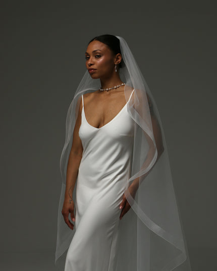 Cathedral Horsehair Edge Veil – One Tier Bridal Veil