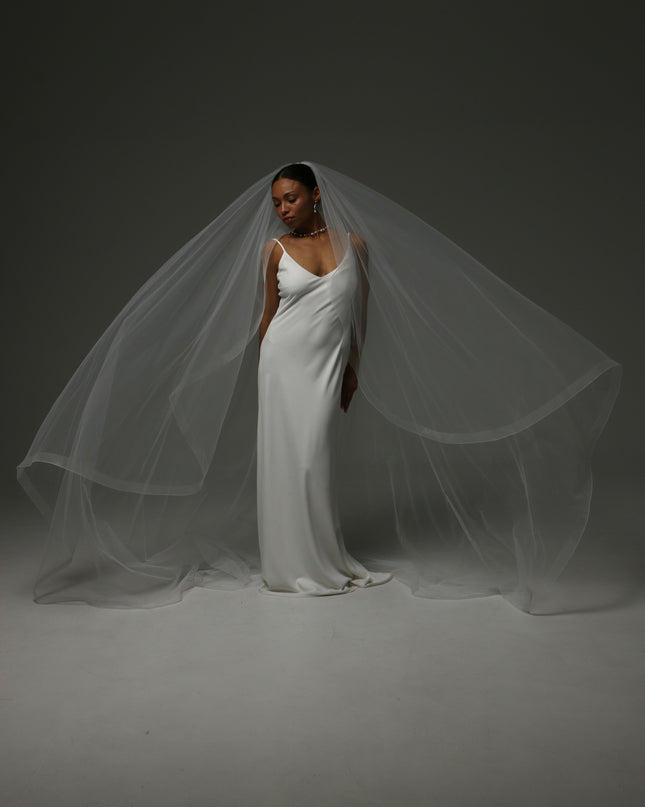 Cathedral Horsehair Edge Veil – One Tier Bridal Veil