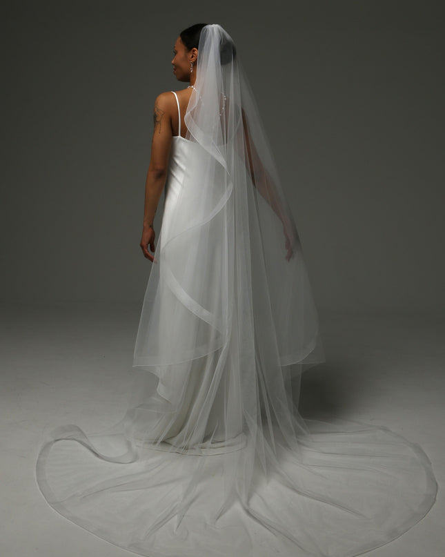Cathedral Horsehair Edge Veil – One Tier Bridal Veil