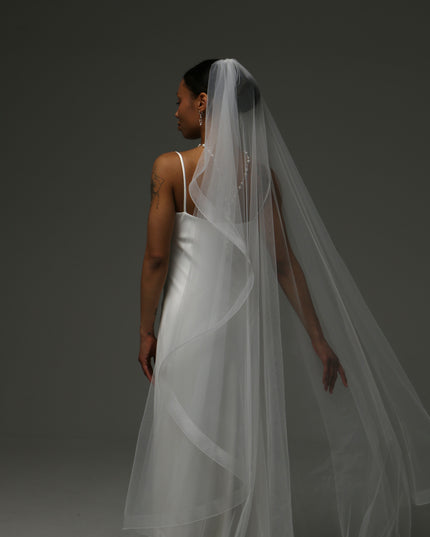 Cathedral Horsehair Edge Veil – One Tier Bridal Veil