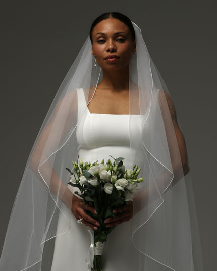 Cathedral Pencil Edge Veil – One Tier Soft Tulle Bridal Veil