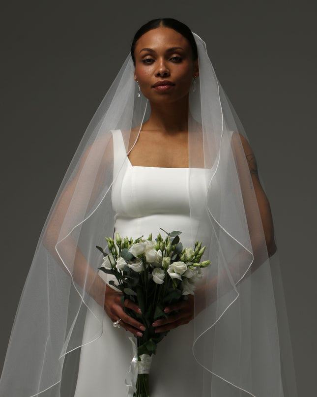 Cathedral Pencil Edge Veil – One Tier Soft Tulle Bridal Veil