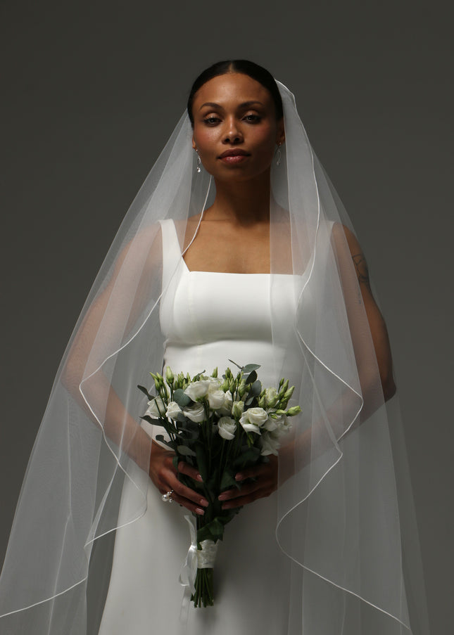Cathedral Pencil Edge Veil – One Tier Soft Tulle Bridal Veil