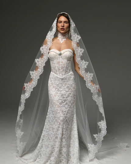 Cathedral Mantilla Veil Lace Edge Spanish Bridal Veil