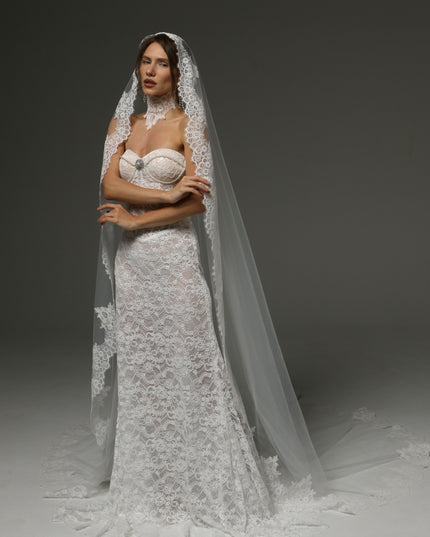 Cathedral Mantilla Veil Lace Edge Spanish Bridal Veil