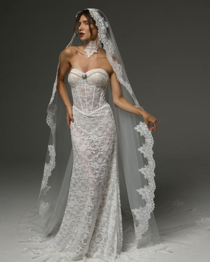 Cathedral Mantilla Veil Lace Edge Spanish Bridal Veil