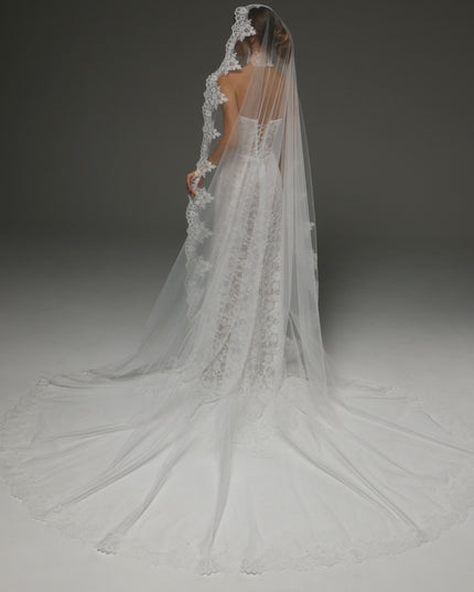 Cathedral Mantilla Veil Lace Edge Spanish Bridal Veil