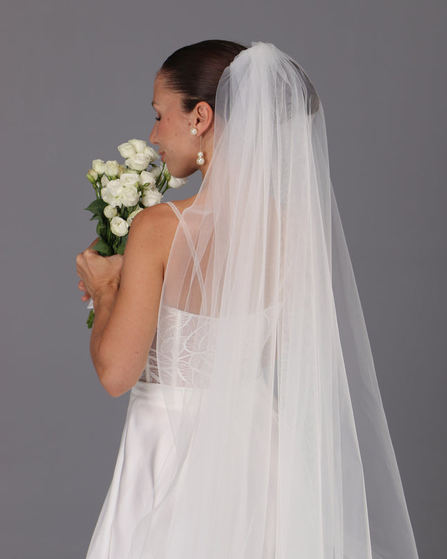 Handmade Horsehair Trim Wedding Veil | Soft Italian Tulle, One Tier
