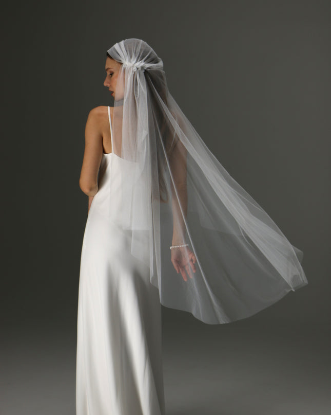 Juliet Cap Veil with 3D Butterflies – One Tier Soft Tulle Boho Bridal Veil