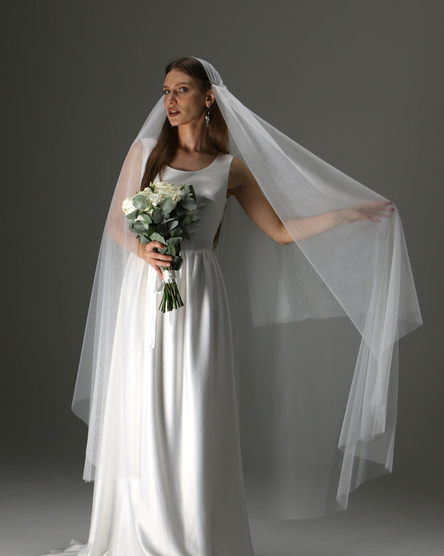 Romantic Two-Tier Juliet Cap Veil – Boho Wedding Veil.