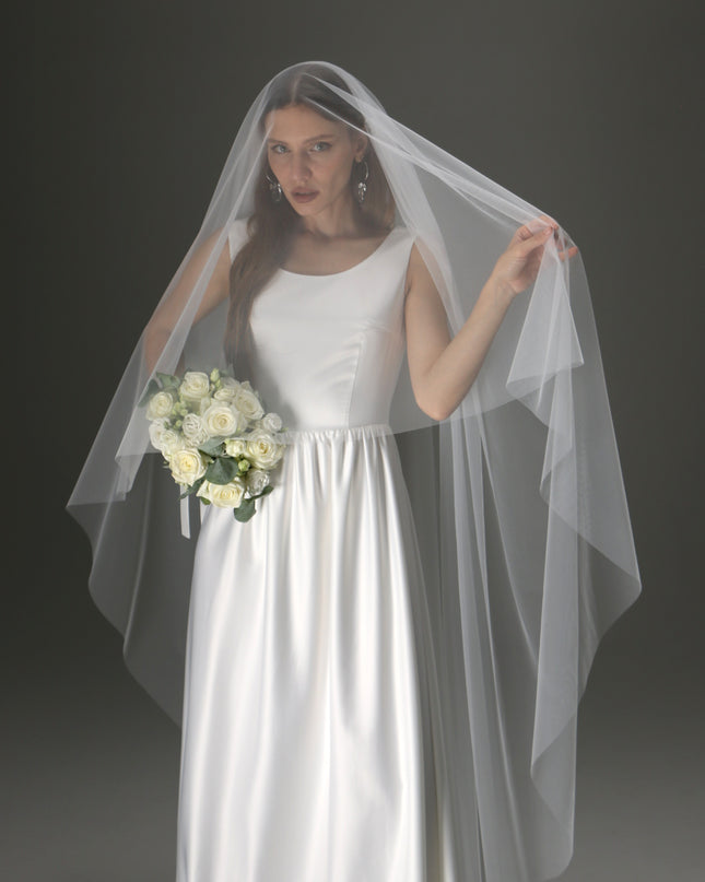 Romantic Two-Tier Juliet Cap Veil – Boho Wedding Veil.