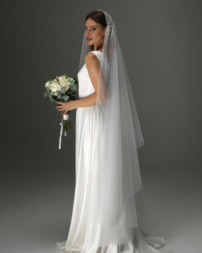 Romantic Two-Tier Juliet Cap Veil – Boho Wedding Veil.