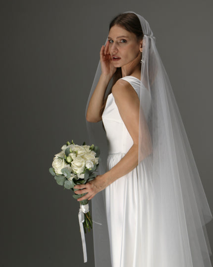 Romantic Two-Tier Juliet Cap Veil – Boho Wedding Veil.