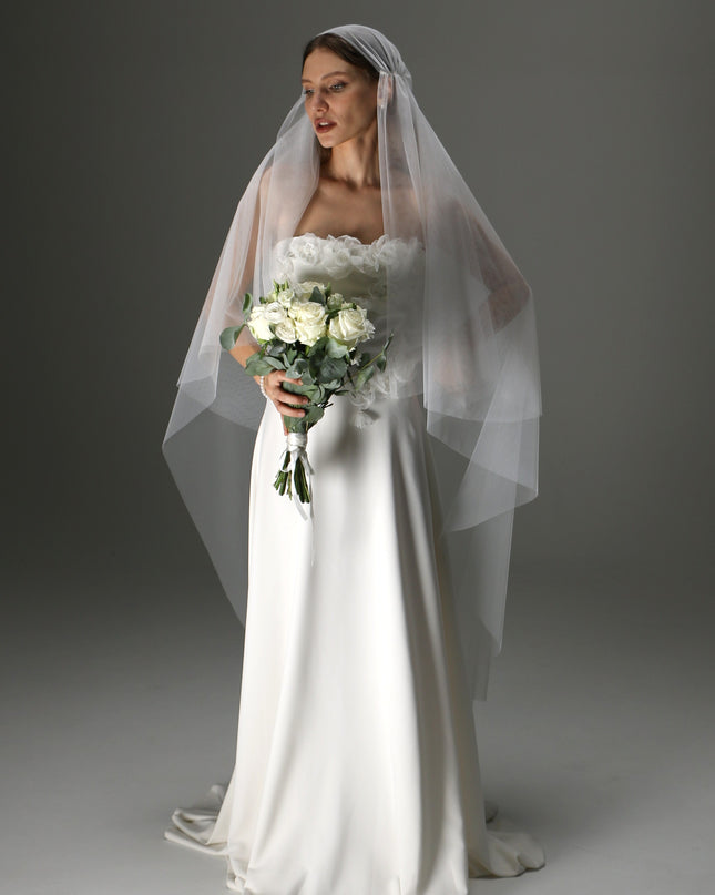 Juliet Cap Veil with Two Layers – Boho Vintage Bridal Veil