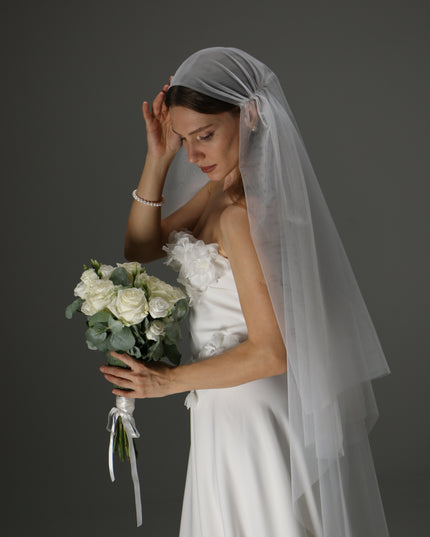 Juliet Cap Veil with Two Layers – Boho Vintage Bridal Veil