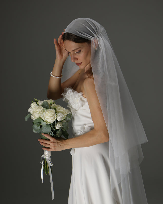 Juliet Cap Veil with Two Layers – Boho Vintage Bridal Veil
