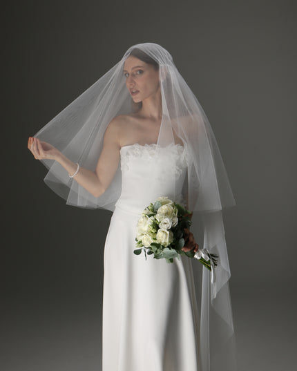 Juliet Cap Veil with Two Layers – Boho Vintage Bridal Veil