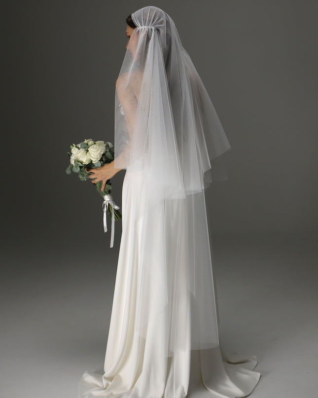 Juliet Cap Veil with Two Layers – Boho Vintage Bridal Veil