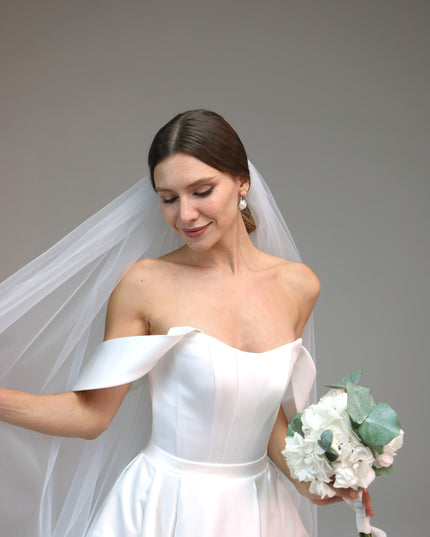 Single Layer Soft Simple Wedding Veil, Plain Bridal Veil, One Tier Soft Wedding Veil