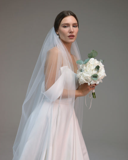 Single Layer Soft Simple Wedding Veil, Plain Bridal Veil, One Tier Soft Wedding Veil