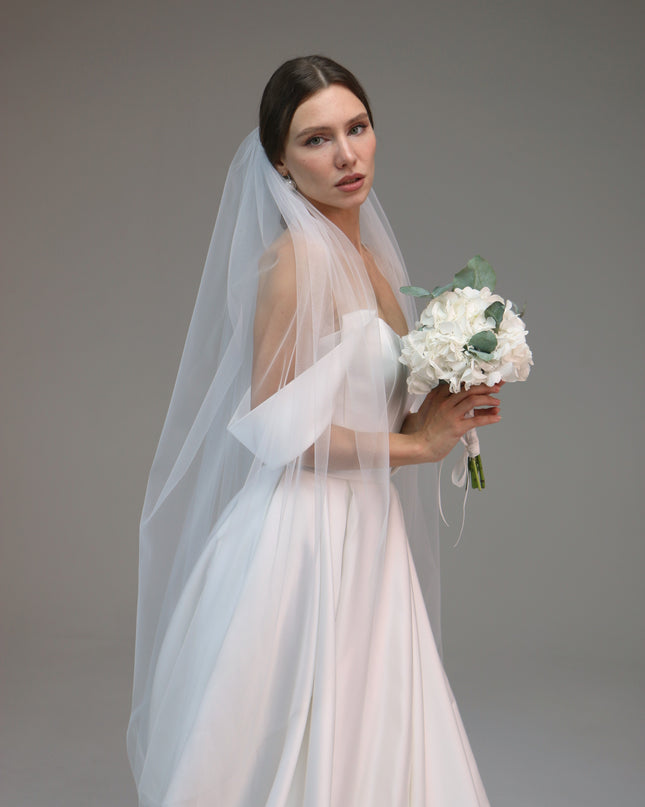 Single Layer Soft Simple Wedding Veil, Plain Bridal Veil, One Tier Soft Wedding Veil