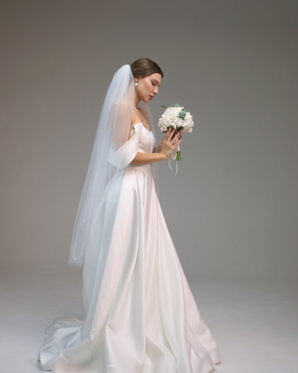 Single Layer Soft Simple Wedding Veil, Plain Bridal Veil, One Tier Soft Wedding Veil