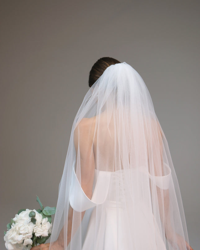 Single Layer Soft Simple Wedding Veil, Plain Bridal Veil, One Tier Soft Wedding Veil