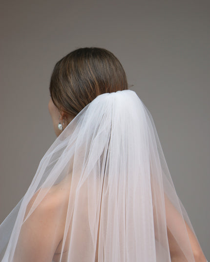 Single Layer Soft Simple Wedding Veil, Plain Bridal Veil, One Tier Soft Wedding Veil