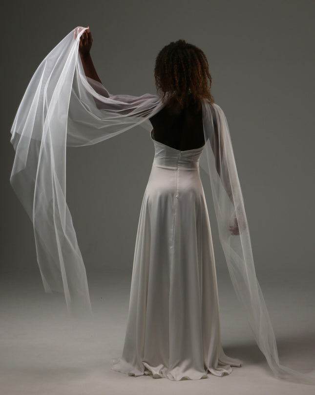 Soft Tulle Bridal Scarf Veil Long Wedding Wrap Shawl