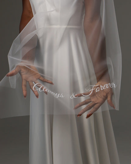Personalized Bridal Scarf Custom Wedding Tulle Wrap
