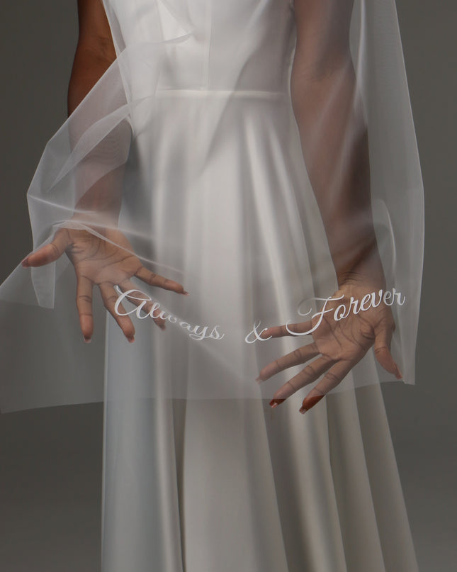 Personalized Bridal Scarf Custom Wedding Tulle Wrap