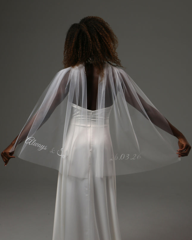 Personalized Bridal Scarf Custom Wedding Tulle Wrap