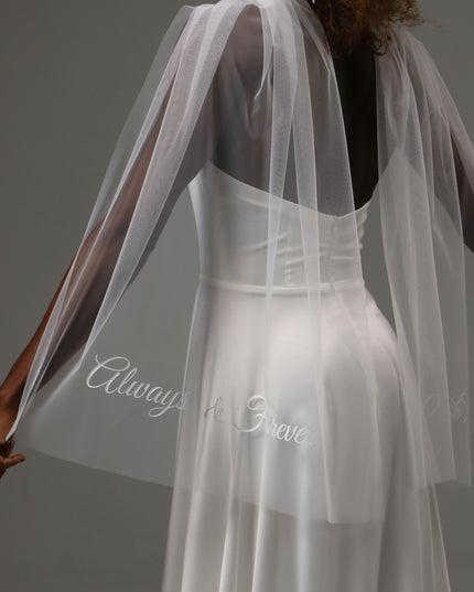 Personalized Bridal Scarf Custom Wedding Tulle Wrap