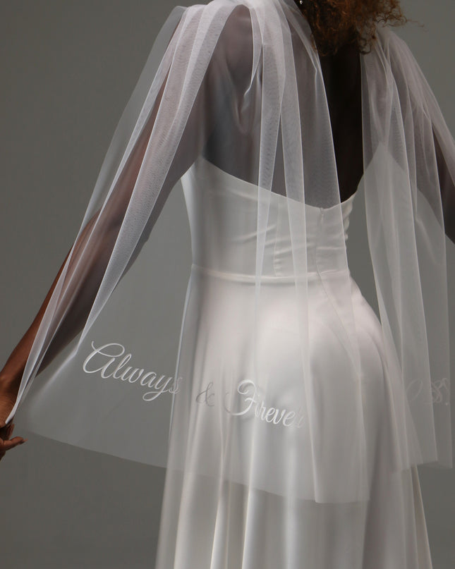 Personalized Bridal Scarf Custom Wedding Tulle Wrap