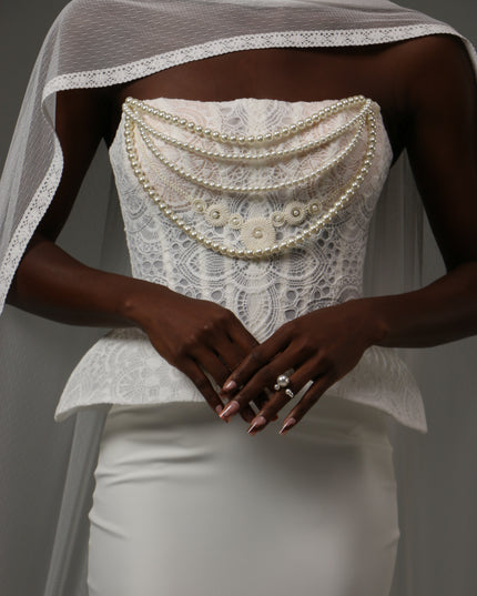 Lace Edge Bridal Scarf Veil Long Tulle Wedding Wrap