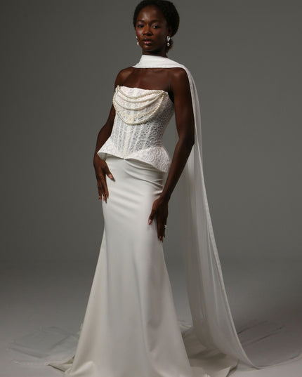 Lace Edge Bridal Scarf Veil Long Tulle Wedding Wrap