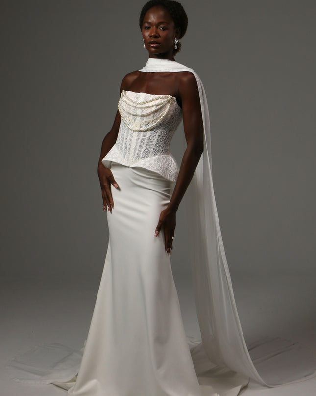 Lace Edge Bridal Scarf Veil Long Tulle Wedding Wrap