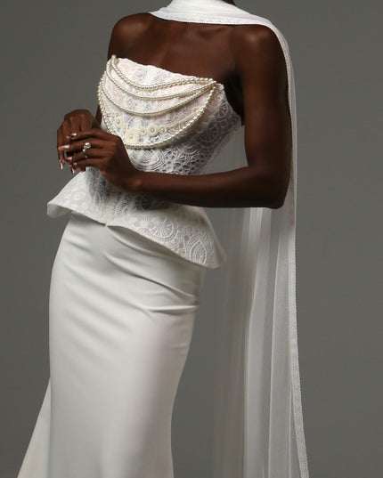 Lace Edge Bridal Scarf Veil Long Tulle Wedding Wrap