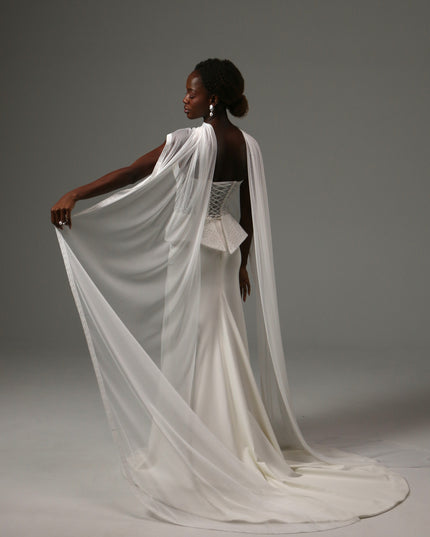 Lace Edge Bridal Scarf Veil Long Tulle Wedding Wrap