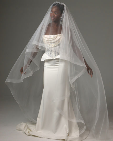 Two Tier Horsehair Veil Long Cathedral Bridal Veil