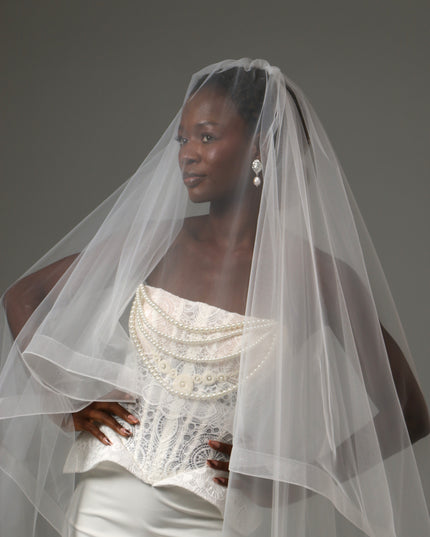 Two Tier Horsehair Veil Long Cathedral Bridal Veil