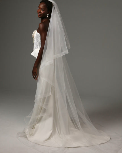 Two Tier Horsehair Veil Long Cathedral Bridal Veil