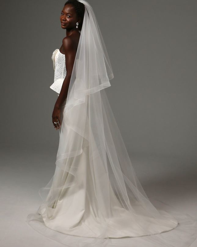 Two Tier Horsehair Veil Long Cathedral Bridal Veil