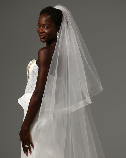 Two Tier Horsehair Veil Long Cathedral Bridal Veil